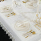 طقم مفارش سفرة مزين بدانتيل ذهبى - موديل فونيا – شامل المناديل - ٣٨ قطعة – ١٢ شخص - قماش كتان مقاوم للبقع