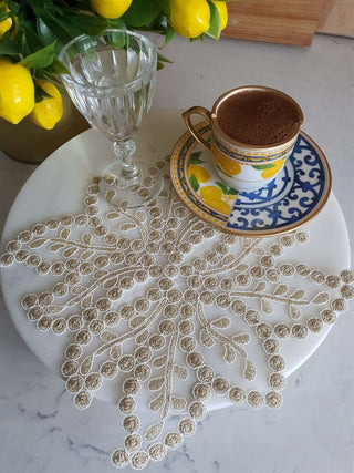 Paradise Twisted Lace Design Tray and Serving Covers - 12 Pieces